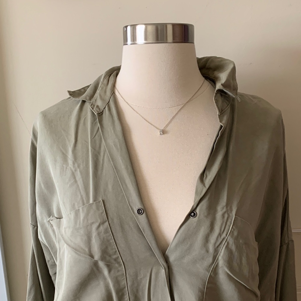 Zara 3/4 Button Down Shirt
